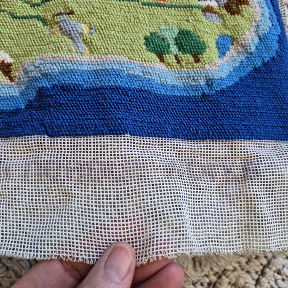 Erica Wilson Marthas Vineyard Map Finished Needlepoint Canvas Coastal Art - Picture 8 of 12